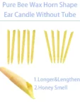 2 Pcs Ear Candle Large Size Without Tube  - Pure Beeswax With Wavy Border