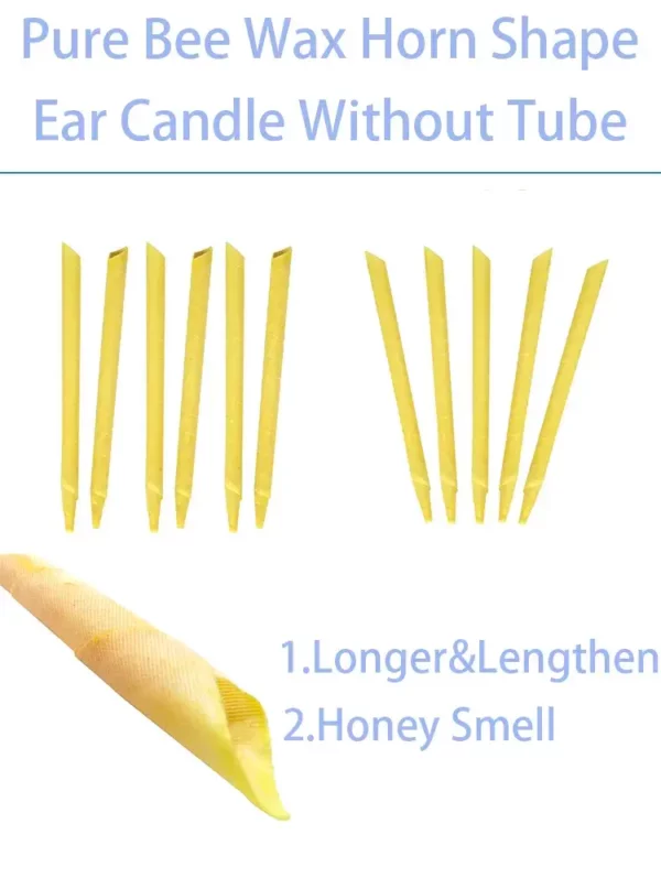 2 Pcs Ear Candle Large Size Without Tube  - Pure Beeswax With Wavy Border