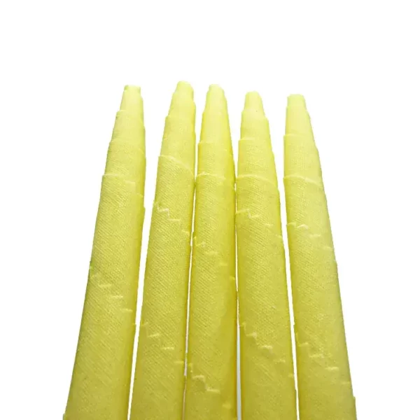 2 Pcs Ear Candle Large Size Without Tube  - Pure Beeswax With Wavy Border